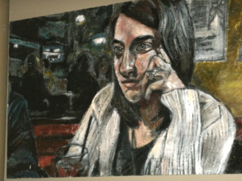 Artwork on the wall at Nola Cafe