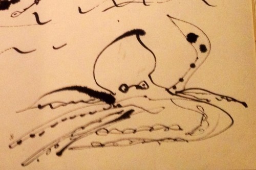 Octopus...pen n ink by mc