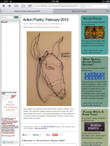 Litkicks Action Poetry page for Feb.