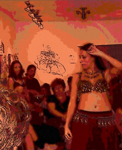 Dancer @ minas gallery Baltimore md.....wire mad hatter in backgrnd.