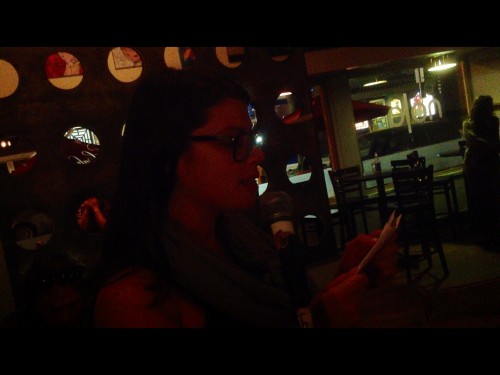 Valerie reading some Poe