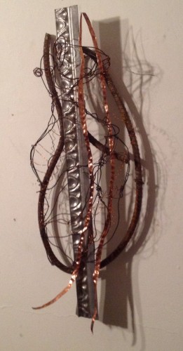 Turtle island....wire, copper, rebar &amp; galvanized steel......14" x 27"