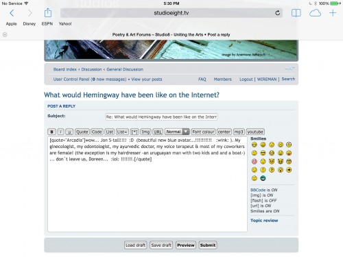screen shot of somebody elses reply box that showed on my ipad...ugh