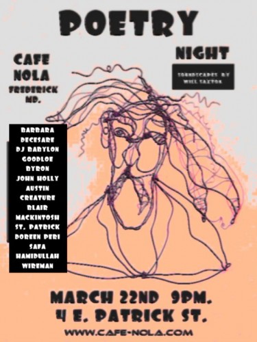 Poster from poetry show