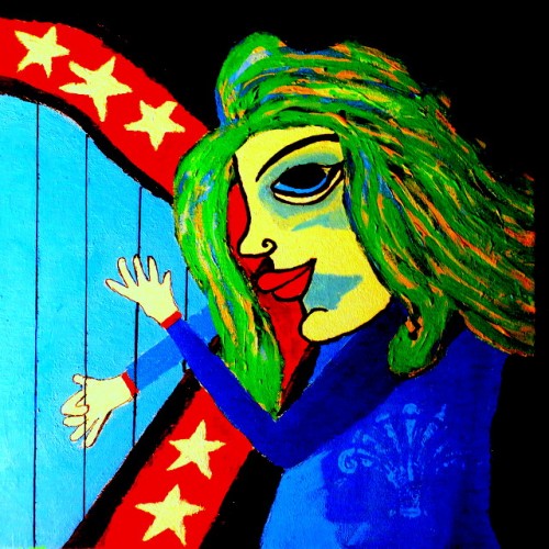 14 x 14 acrylic paint on canvas