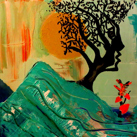 14 x 14 Acrylic Paint on Canvas